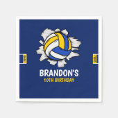 Volleyball Fun Birthday Boy スタンダードカクテルナプキン (正面)