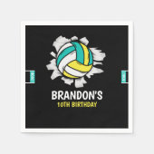 Volleyball Fun Birthday Boy スタンダードカクテルナプキン (正面)