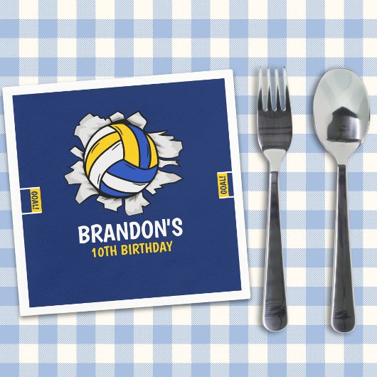 Volleyball Fun Birthday Boy スタンダードカクテルナプキン