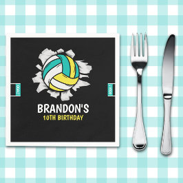 Volleyball Fun Birthday Boy スタンダードカクテルナプキン