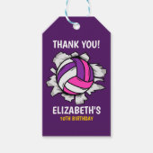 Volleyball Fun Birthday Girl ギフトタグ (正面)