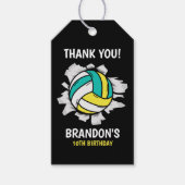 Volleyball Funny Birthday Kids ギフトタグ (正面)