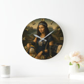 Volleyball Funny Mona Lisa ラージ壁時計 (ホーム)