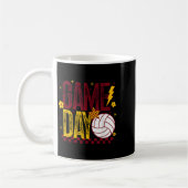 Volleyball Game Day Retro Girls Volleyball Mom Mar コーヒーマグカップ (左)