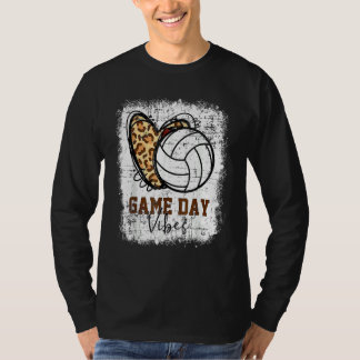 Volleyball Game Day Vibes Volleyball Mom Leopard B Tシャツ