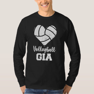 Volleyball Gia Volleyball Heart Grandma Gia Tシャツ