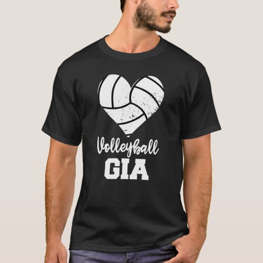 Volleyball Gia Volleyball Heart Grandma Gia Tシャツ (正面)