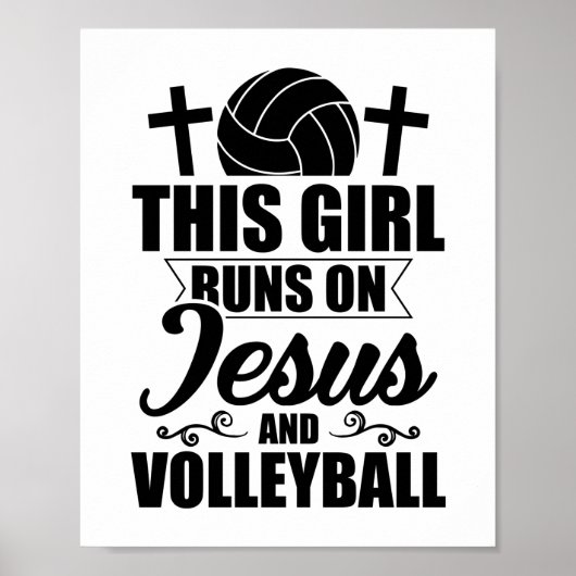 Volleyball Girls | Jesus Sports Trainers Gifts ポスター (正面)