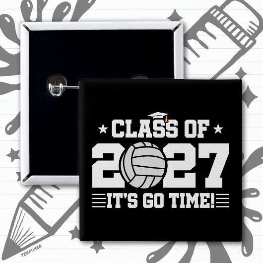 Volleyball Graduation Go Time Senior Class of 2027 缶バッジ