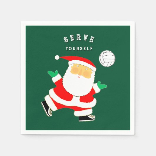 Volleyball Holiday Party スタンダードカクテルナプキン (正面)