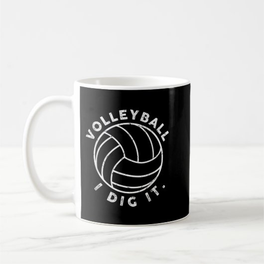 Volleyball I Dig It Fun  コーヒーマグカップ (左)