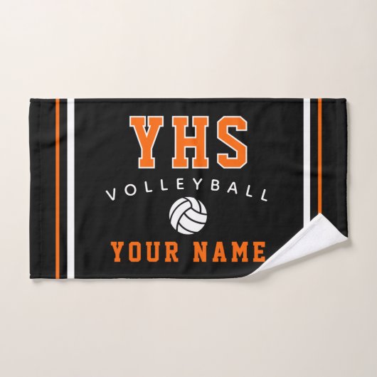 Volleyball Icon, Custom Name & School, Team Gift H ハンドタオル (ハンドタオル)