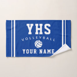 Volleyball Icon, Custom Name & School, Team Gift H ハンドタオル