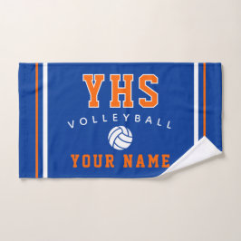 Volleyball Icon, Custom Name & School, Team Gift H ハンドタオル