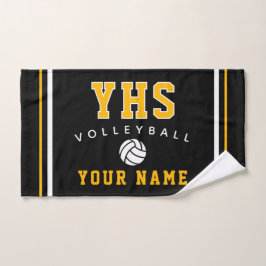 Volleyball Icon, Custom Name & School, Team Gift H ハンドタオル