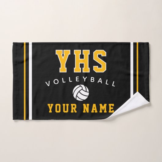 Volleyball Icon, Custom Name & School, Team Gift H ハンドタオル (ハンドタオル)