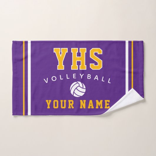 Volleyball Icon, Custom Name & School, Team Gift H ハンドタオル (ハンドタオル)
