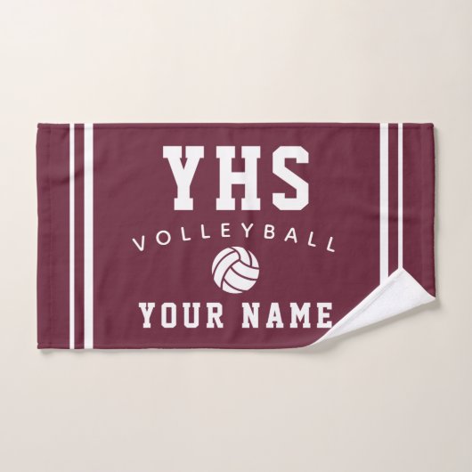 Volleyball Icon, Custom Name & School, Team Gift H ハンドタオル (ハンドタオル)