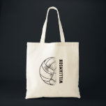 Volleyball Illustrated Vintage Personalized Name トートバッグ<br><div class="desc">Cute and vintage volleyball illustration you can add your name or each player's name by clicking on the "Personalize" button above. This backpack has a gray background you can also change to suit your team's colors</div>