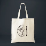 Volleyball Illustrated Vintage Personalized Name トートバッグ<br><div class="desc">Cute and vintage volleyball illustration you can add your name or each player's name by clicking on the "Personalize" button above. This backpack has a gray background you can also change to suit your team's colors</div>