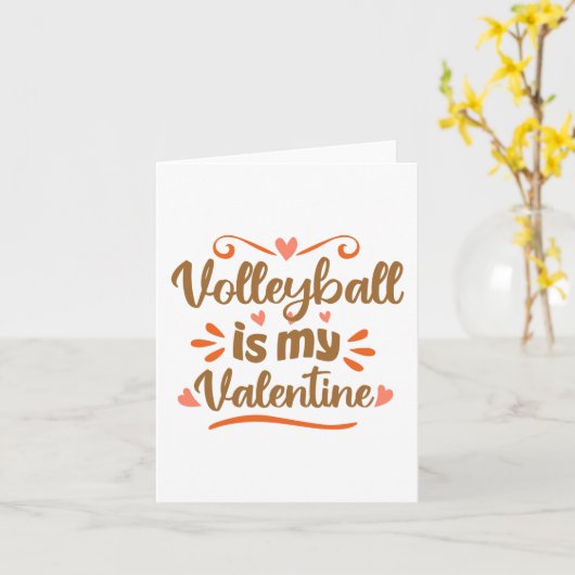 Volleyball is my Valentine Funny Valentine's Day G カード (黄色い花)