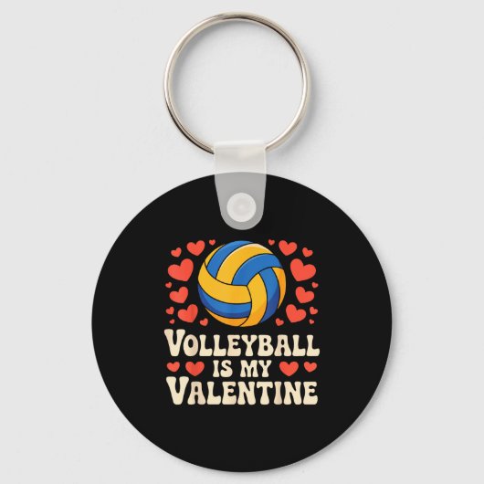 Volleyball Is My Valentine Romantic Valentines Day キーホルダー (正面)