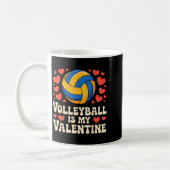 Volleyball Is My Valentine Romantic Valentines Day コーヒーマグカップ (左)