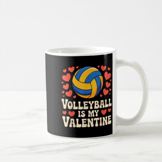 Volleyball Is My Valentine Romantic Valentines Day コーヒーマグカップ (右)