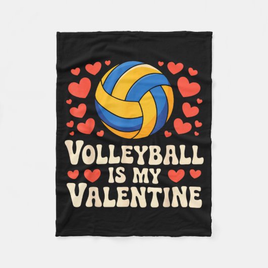 Volleyball Is My Valentine Romantic Valentines Day フリースブランケット (正面)