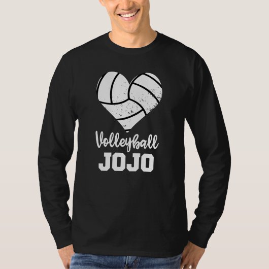 Volleyball Jojo Volleyball Heart Grandma Jojo Tシャツ (正面)