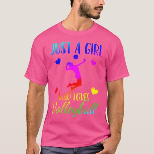Volleyball Just A Girl Who Loves Volleyball Tシャツ (正面)