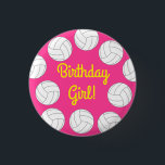 Volleyball Kids Birthday Party Sports 缶バッジ<br><div class="desc">This adorable mod colorful cute volleyball sports birthday party design is perfect for a sports theme birthday celebration!  Customize the text to make them your own.  The modern look and feel is the perfect way to celebrate your teen or tween that loves to play volleyball on their birthday!</div>