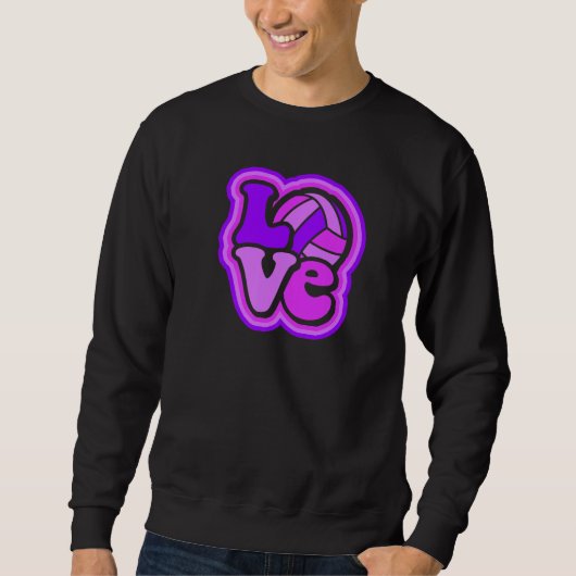 Volleyball Love Purple & Pink for Teens & Women Pr スウェットシャツ (正面)