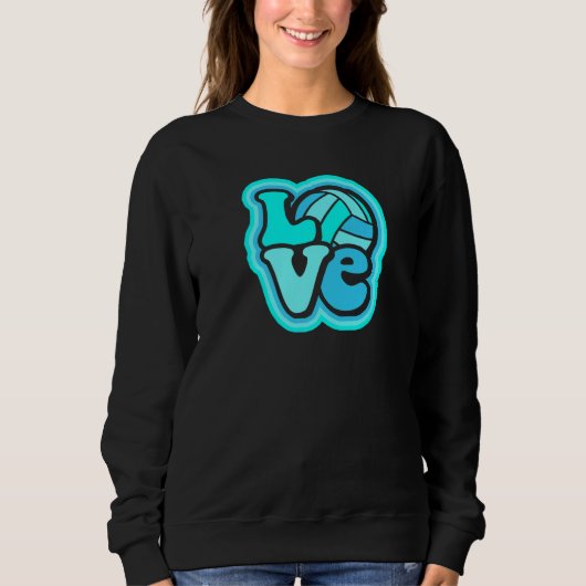 Volleyball Love Turquoise Blue for Teens & Women P スウェットシャツ (正面)