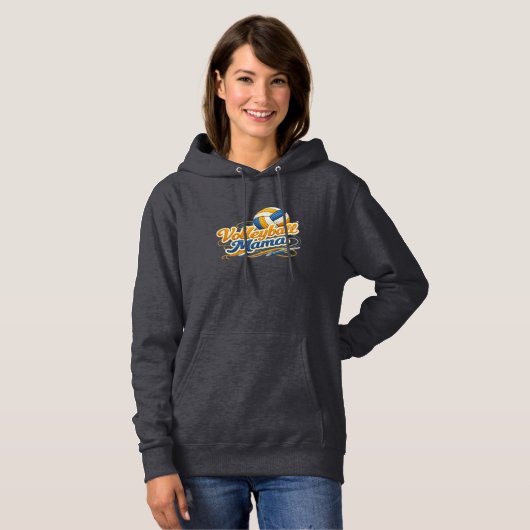 Volleyball Mama Hoodie with Personalized Name パーカ (正面フル)