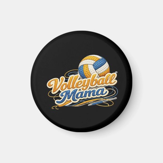 Volleyball Mama Magnet – Retro Volleyball Mom マグネット (正面)
