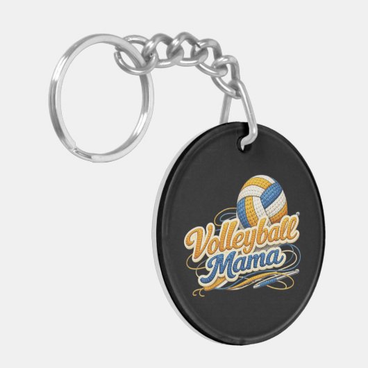 Volleyball Mama Personalized Keychain キーホルダー (正面左)