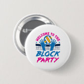 Volleyball Middle Blocker Welcome to Block Party 缶バッジ (正面&裏面)