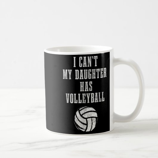 Volleyball Mom Dad I Can't Daughter Hast Volleybal コーヒーマグカップ (右)