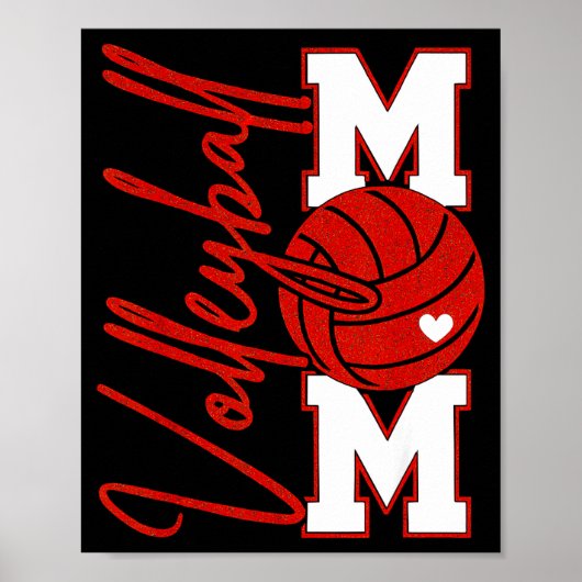 Volleyball Mom Game Day Mama Srts Volleyball Famil ポスター (正面)