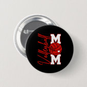 Volleyball Mom Game Day Mama Srts Volleyball Famil 缶バッジ (正面&裏面)