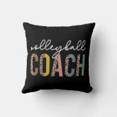 Volleyball Mom Leopard Volleyball Coach Team Gift クッション (裏面)