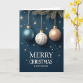 Volleyball Ornament Christmas Card カード (黄色い花)
