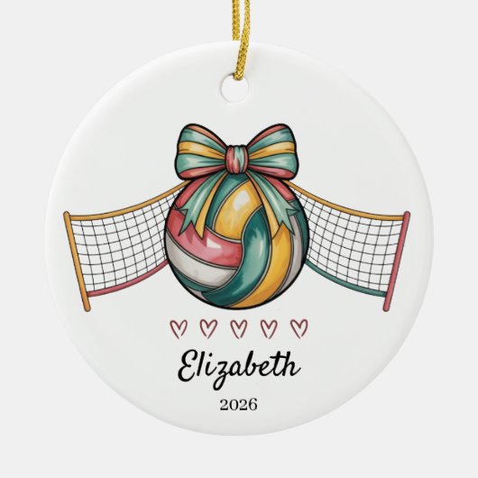 Volleyball Ornament Youth Volleyball Gifts  セラミックオーナメント (正面)