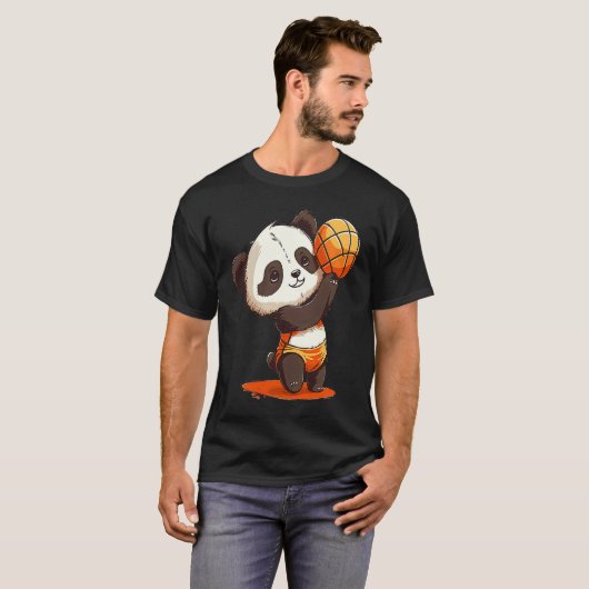 Volleyball Panda  Panda Hugging A Volleyball Tシャツ (正面フル)