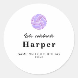 Volleyball Party Stickers ラウンドシール