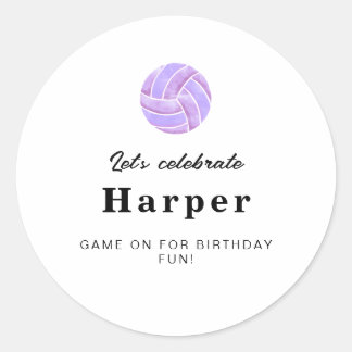 Volleyball Party Stickers ラウンドシール