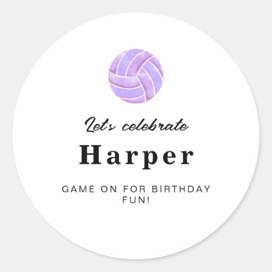 Volleyball Party Stickers ラウンドシール (正面)