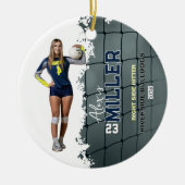 Volleyball Personalized Photo セラミックオーナメント (正面)