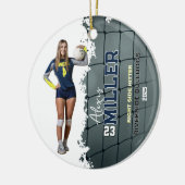 Volleyball Personalized Photo セラミックオーナメント (左)